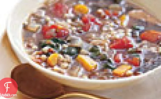 شوربة الشعير والعدس مع السلق السويسري