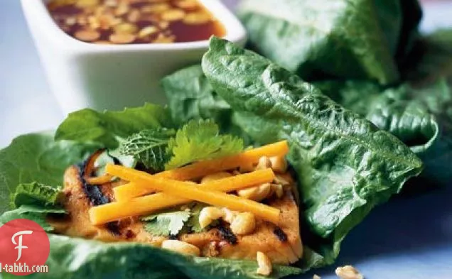 لفائف الخس الفيتنامية مع التوفو المشوي الحار