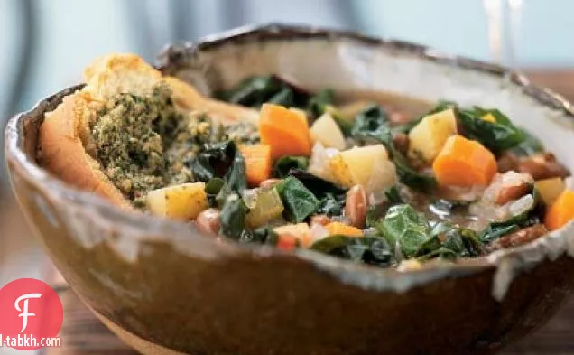 ريبوليتا مع عشب البيستو