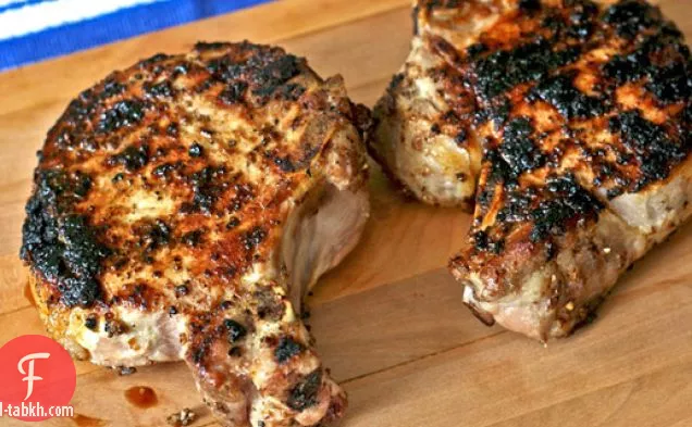 عشاء الليلة: بورسيني-يفرك شرائح لحم الخنزير