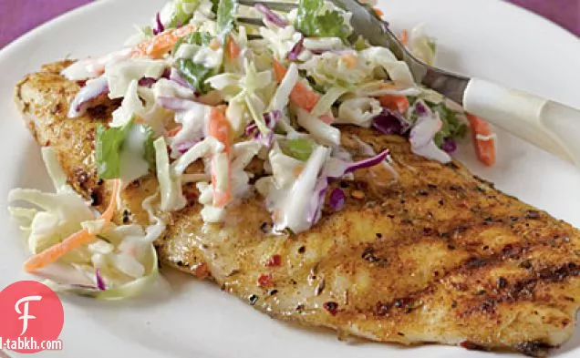 رعشة-يفرك سمك السلور مع حار سلو الكزبرة