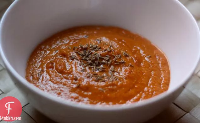 عشاء الليلة: حساء الفلفل الأحمر مع بذور الكمون المحمص