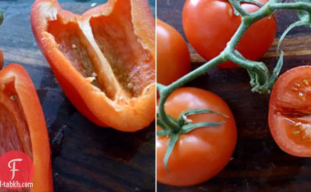 شوربة طماطم بالفلفل الأحمر المحمص مع كريمة الكاجو