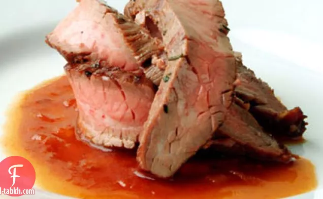 شريحة لحم مشوية مع صلصة بوربون باربيكيو