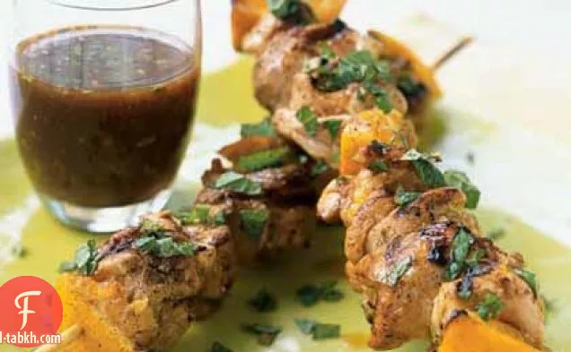 كباب الدجاج المشوي على البحر الأبيض المتوسط