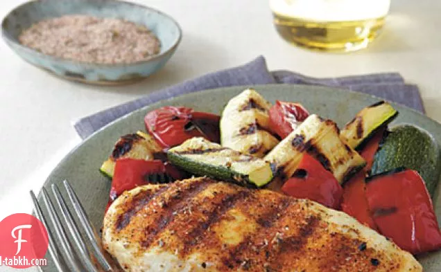 دجاج مشوي مبشور بالأعشاب الحارة