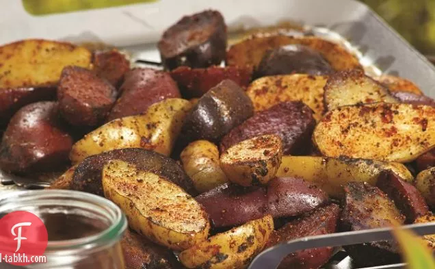 بطاطس مشوية مع بطاطا لذيذة