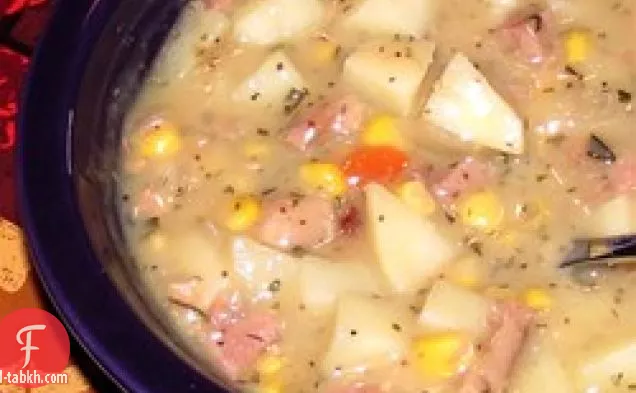 لحم الخنزير المطبوخ البطيء وشوربة البطاطس