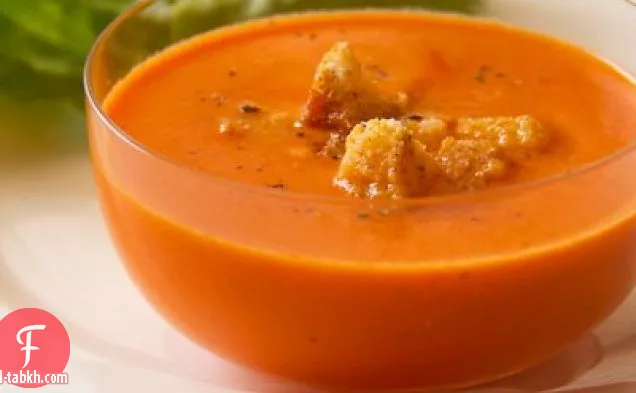 شوربة الطماطم بالزبدة البنية