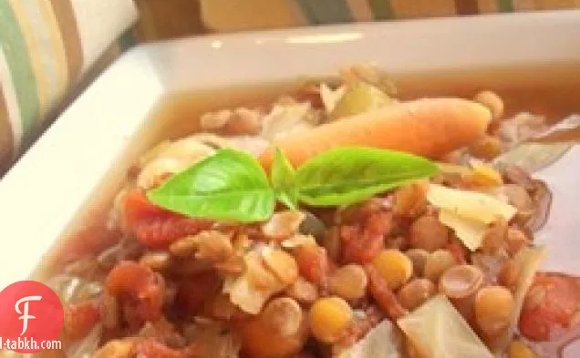 شوربة الخضار بالعدس الشتوي