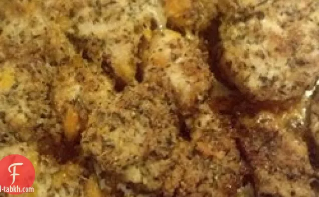 خبز البارميزان-الدجاج بالقشور