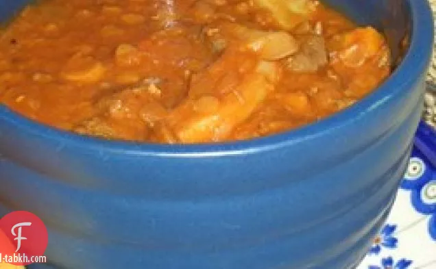 حساء الخضار العدس سمين