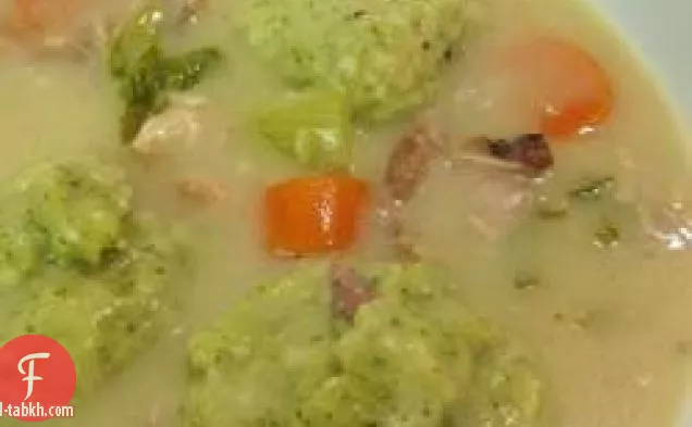شوربة تركيا القلبية مع الزلابية البقدونس