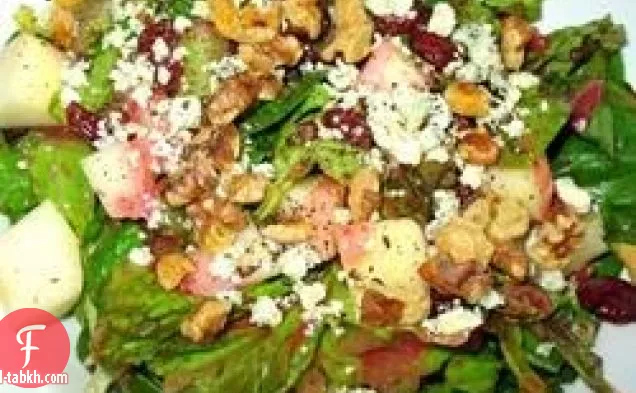 سلطة الخريف مع صلصة التوت البري