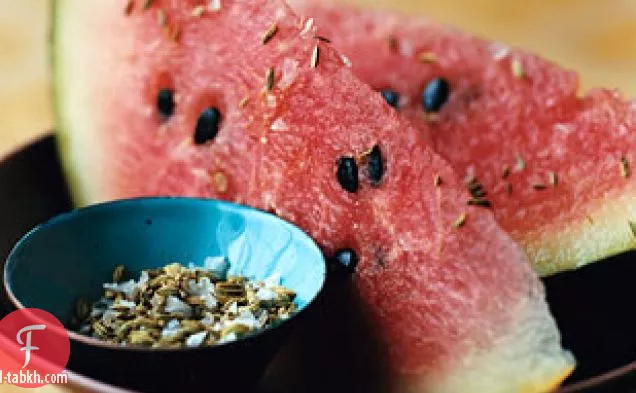 البطيخ مع ملح الشمر