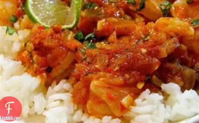 الكزبرة الثوم الجير سوتيه الروبيان