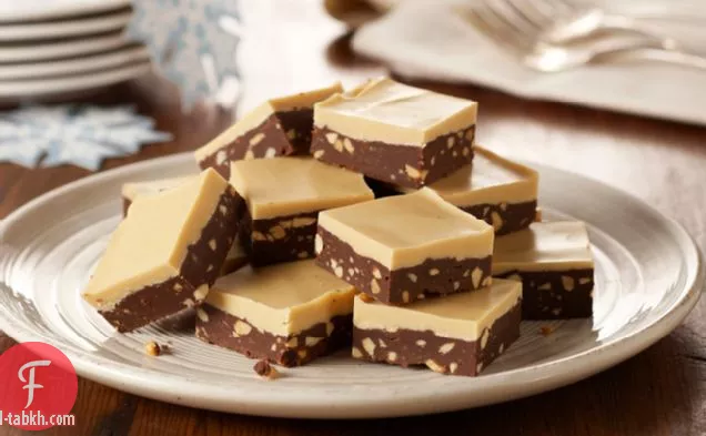 الشوكولاته الطبقات-زبدة الفول السوداني حلوى