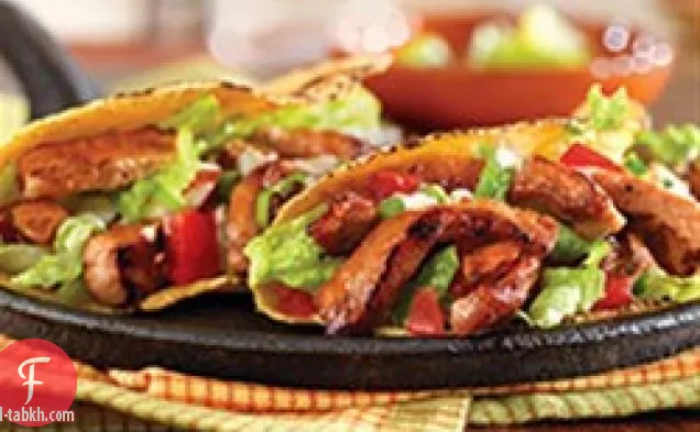 سندويشات التاكو المصنوعة يدويا من لحم الخنزير بالعسل والتوابل