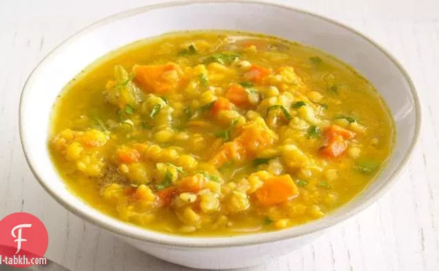 شوربة البطاطا الحلوة والعدس بطيئة الطهي