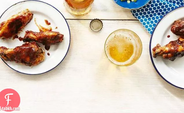 أجنحة الدجاج المدخن مع العسل الحار-التمر الهندي الصقيل