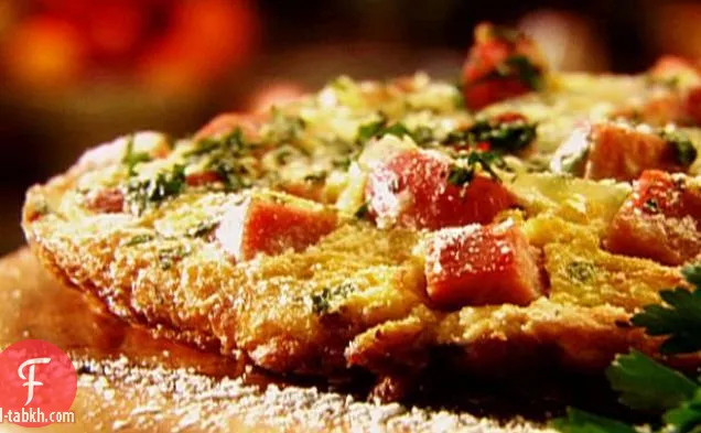 لحم خنزير مدخن ، جروير وبصل فريتاتا بالكراميل