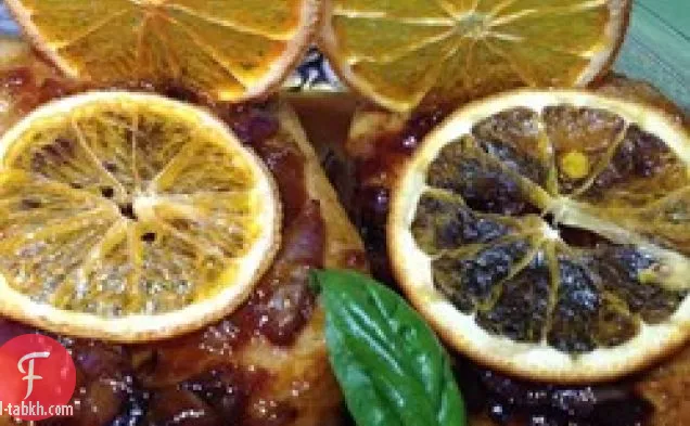 البرتقال الكراث مارسالا شرائح لحم الخنزير