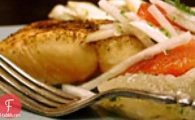 سمك السلمون المبشور بالفلفل الحار مع صلصة الحمضيات-نحيف