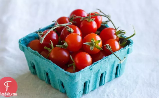 المعكرونة المخبوزة مع الطماطم الكرز + الحمص الطازج