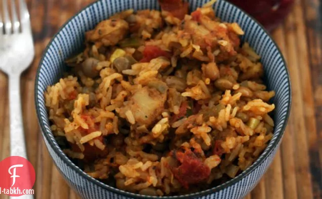 طباخ الأرز على الطريقة الكاريبية أرز الدجاج بيلاو