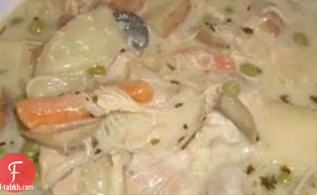 حساء الدجاج دسم محلية الصنع