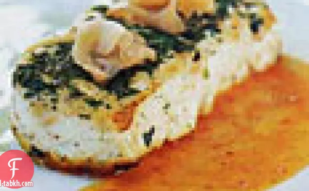 سمك الهلبوت مع صلصة سامبال وكريمة الوسابي