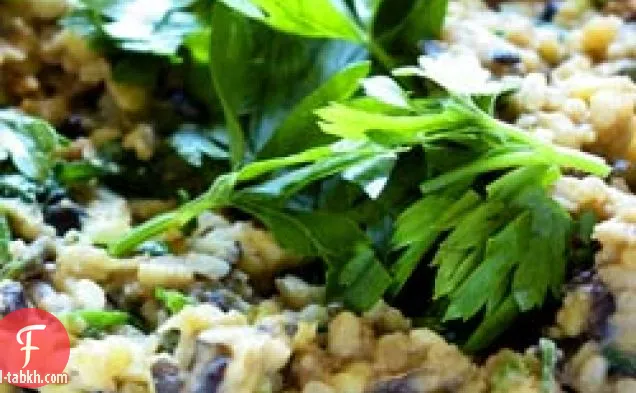 العدس هيربيد مع لحم الخنزير المقدد