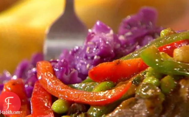 لحم الخاصرة الحلو والحامض مع البطاطس المهروسة في الرانش