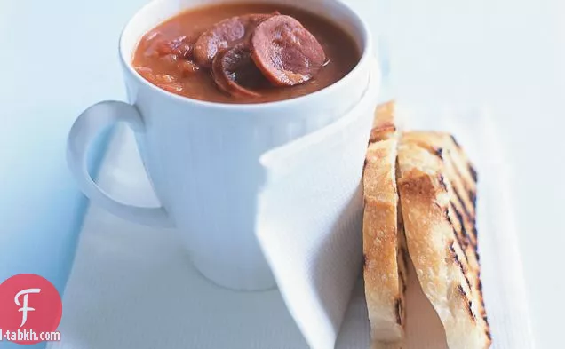 شوربة العدس والكوريزو الحارة