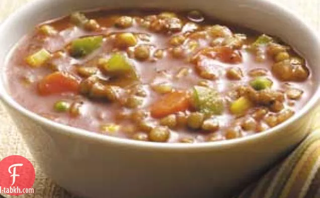 شوربة العدس القلبية-نباتي
