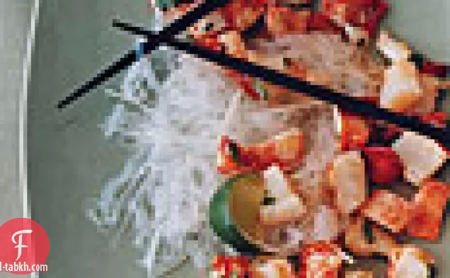 سلطة جراد البحر مع نودلز زجاجية وجي أوشكاما