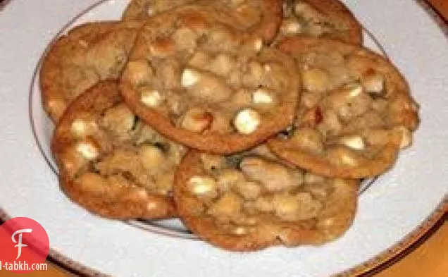 الشوكولاته البيضاء قطعة الكوكيز