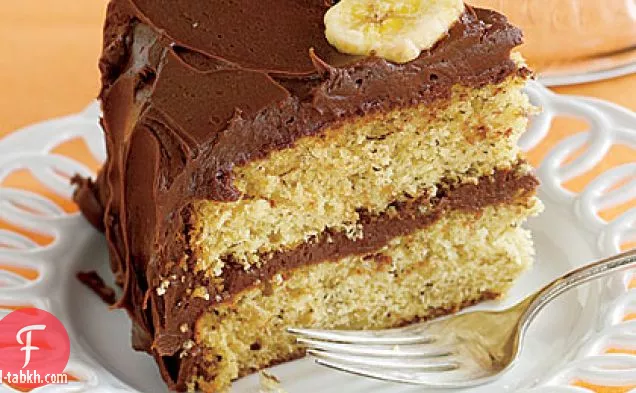 كعكة الموز المغطاة بالشوكولاتة