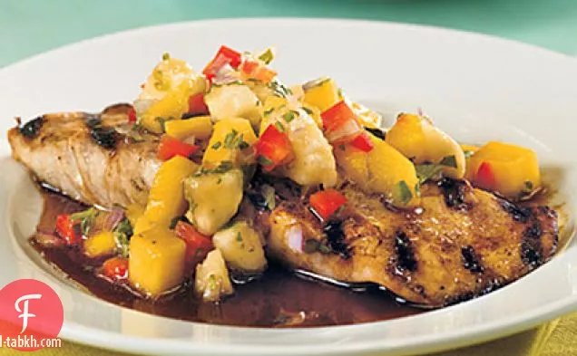 السريولا مع صلصة المانجو والموز