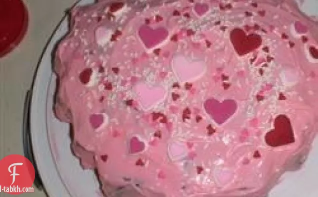 كعكة عيد الحب القلب