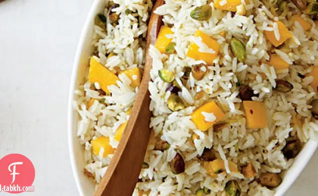 أرز جوز الهند مع المانجو والفستق