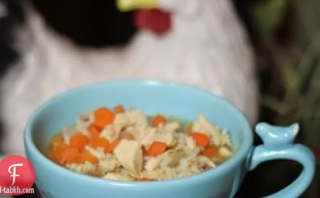 حساء أرز الدجاج اللذيذ ببساطة