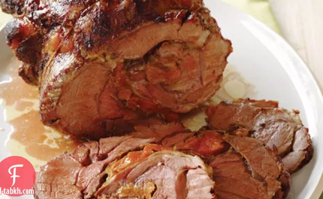 مشمش مشوي-فخذ لحم خروف محشي