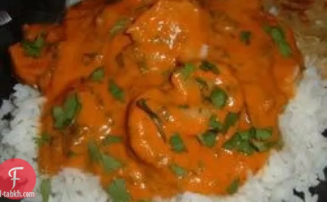 روبيان هندي مقلي بصلصة الكريمة (بهاجاري جينجا)