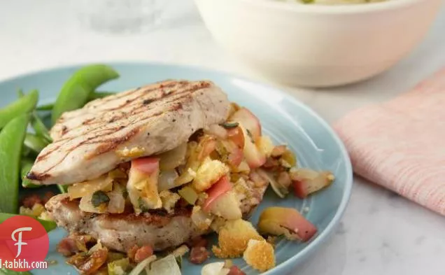 الأحد العشاء محشوة شرائح لحم الخنزير, البطاطا الجبن, السكر المفاجئة البازلاء