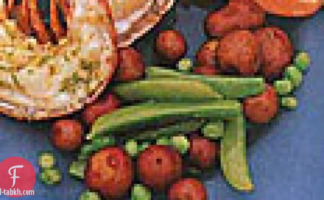 البازلاء سوتيه والبطاطا الصغيرة