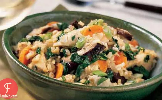 دجاج ميسو مع أرز بني