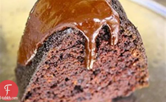 شيبوتل كعكة الشوكولاته الداكنة مع رذاذ الشوكولاته