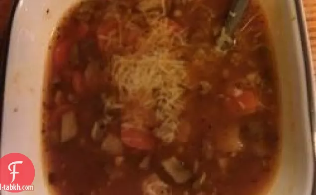 شوربة العدس بالفطر بورتوبيللو
