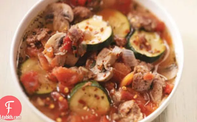 شوربة بيتزا السجق